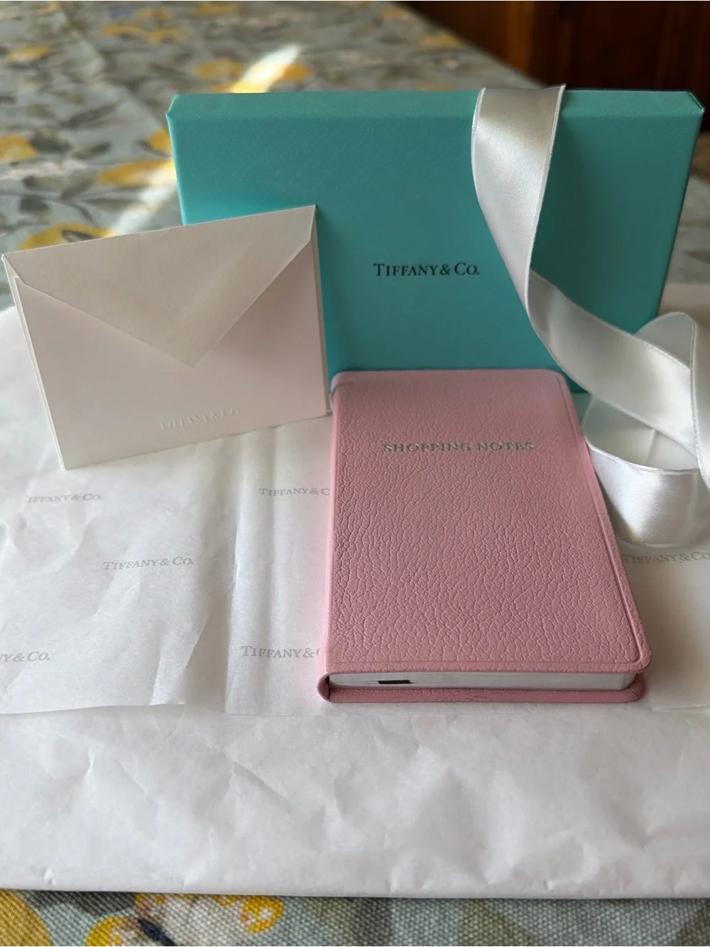 🩵🩷🩵 Tiffany & Co. Pink Embossed 'Shopping Notes' Pocket Notebook🩵🩷🩵 NWT 🩵🩷🩵